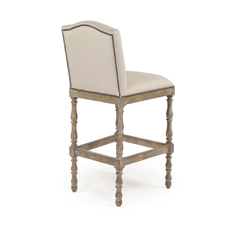 Aria 26" Bar Stool, Bar Stool (30.75" Seat Height), Limed Gray