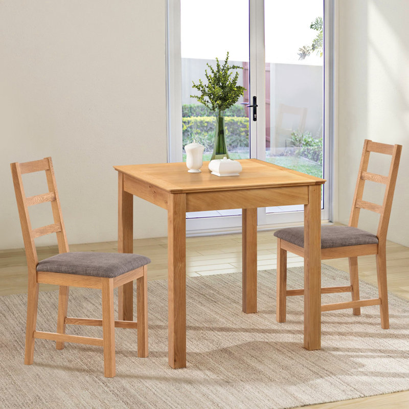 2 - Person Solid Oak Dining Set, Grey