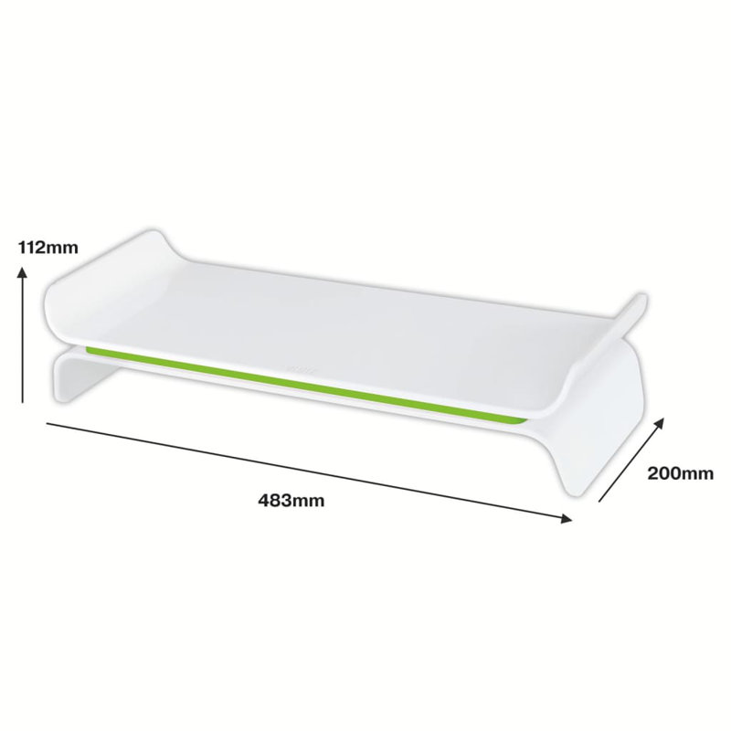 Leitz Adjustable Monitor Stand Ergo Wow, Green/White