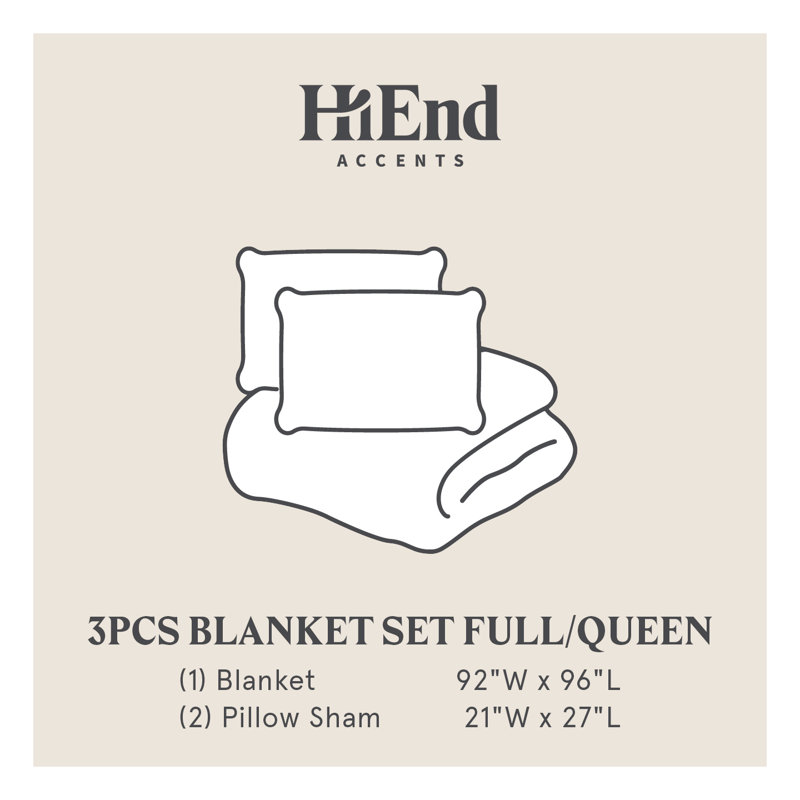 Cotton Voile Classic Casual Modern Rustic Soft And Lightweight Throw Blanket Set, Full/Queen, Storm Blue