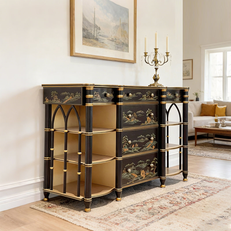 Artistic Handpainted Storage Sideboard