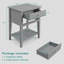 Table de chevet 28 po à 2 tiroirs avec tablette de rangement, gris-897811907