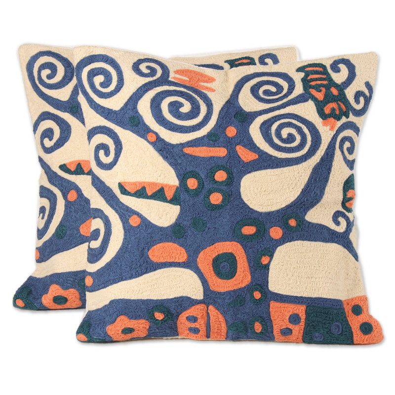 Housses de coussin en coton brodées faites à la main Latitude Run® (paire)