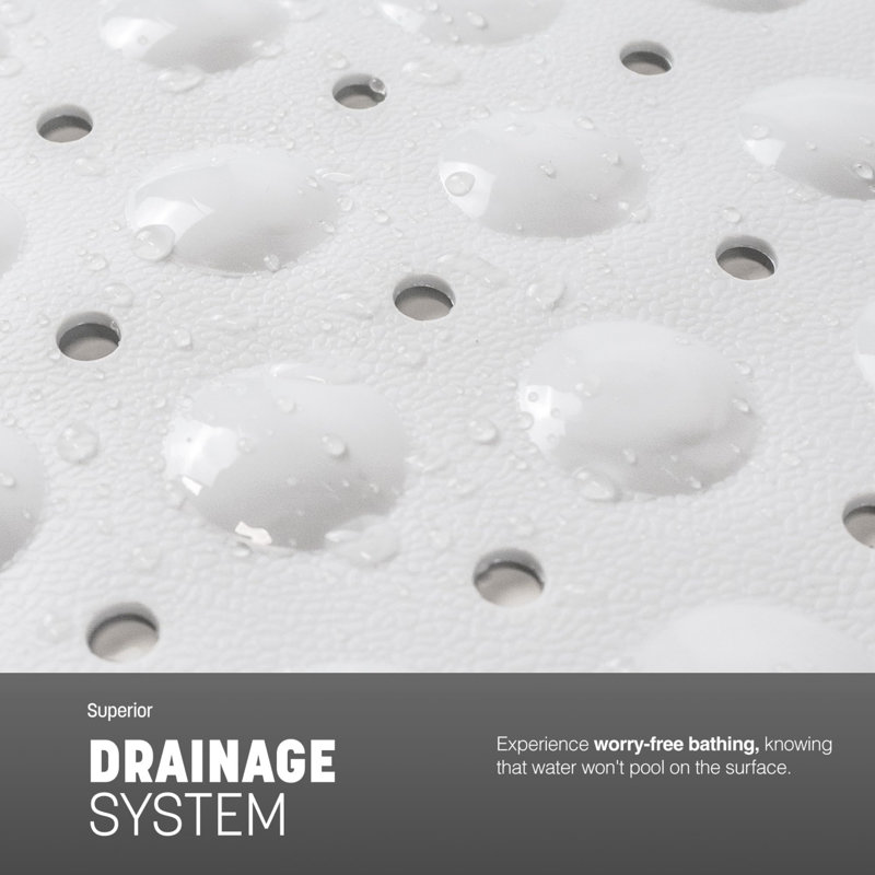 Synthetic Non-Slip Shower Mat, White