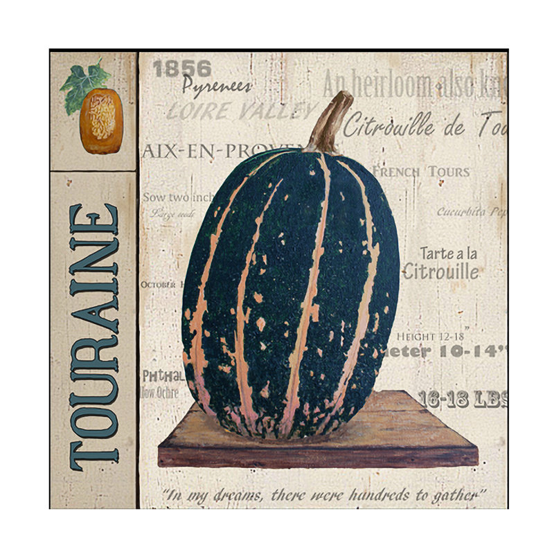 Art mural sur toile tendue - Gail Fraser «Squash - Touraine Panel», décoration murale pour le salon, la chambre à coucher ou le bureau - 14 x 14