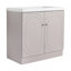 Meuble-lavabo sur pied 36 po avec lavabo en résine blanche et 2 portes d'armoire à fermeture en douceur-1140267086