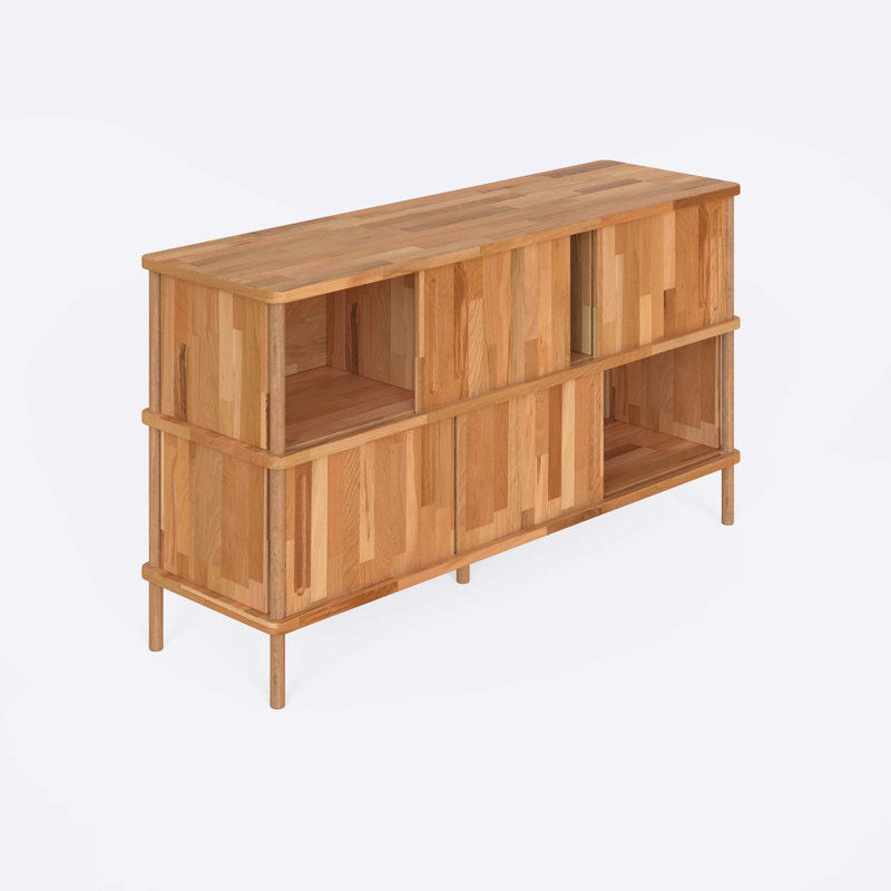 Northampton 60" Wide Minimalist Buffet Sideboard – Solid Wood Storage Cabinet