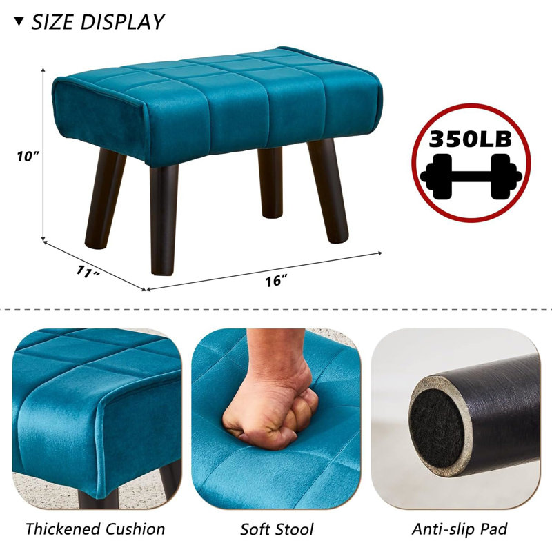 Vanity Accent Stool, Teal