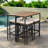5-piece Outdoor Dining Table Sets Included 1 Foldable Table And Four Stools With Cushions
