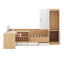 Lit de jour double avec chargement USB, lit plateforme en bois avec 6 tiroirs, tablettes, bureau et garde-robe-1740396202