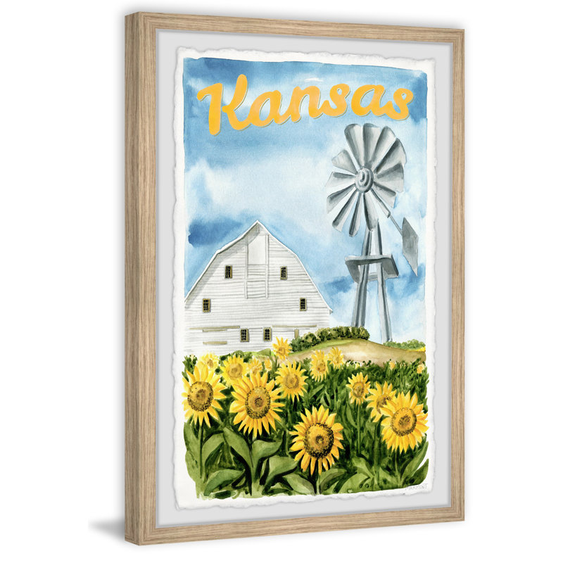Kansas Barn par - peinture encadrée, H 36 po x l 24 po x 1,5 po