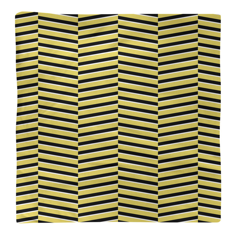 Jaya Cotton Chevron Square Napkin, Yellow, 0.1" H x 10" W x 10" D, Poly Twill