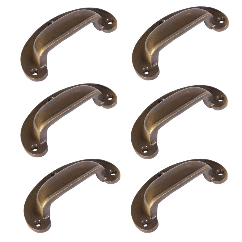 Hammer & Tongs - Wide Lipped Cabinet Cup Handle - W95mm x H40mm - Brass