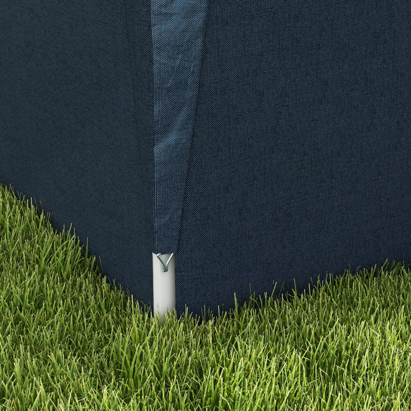 Grand auvent pour abri de jardin - Bleu foncé 10 pi x 19,5 pi avec parois latérales réglables en hauteur à double porte avec sac de transport sur roulettes, inclus