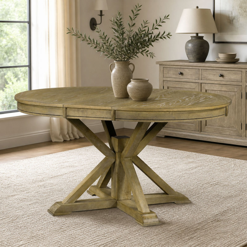 with Solid Wood Base Dining Table