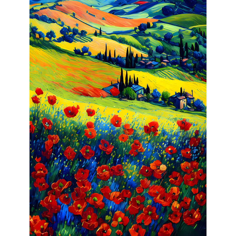 Tuscan Poppies, 32" H x 24" W
