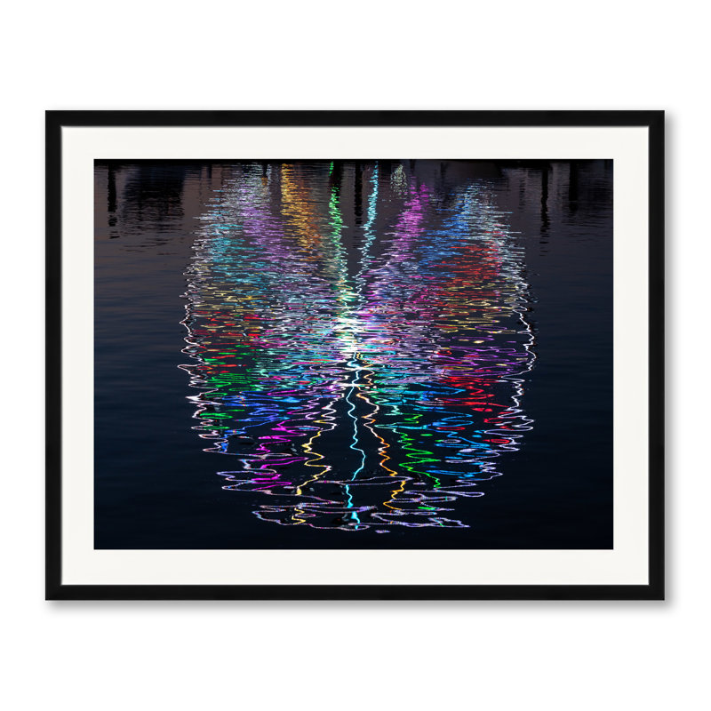 Reflections At National Harbor Print by Steven Heap, Black Framed Paper, 24" H x 30" W