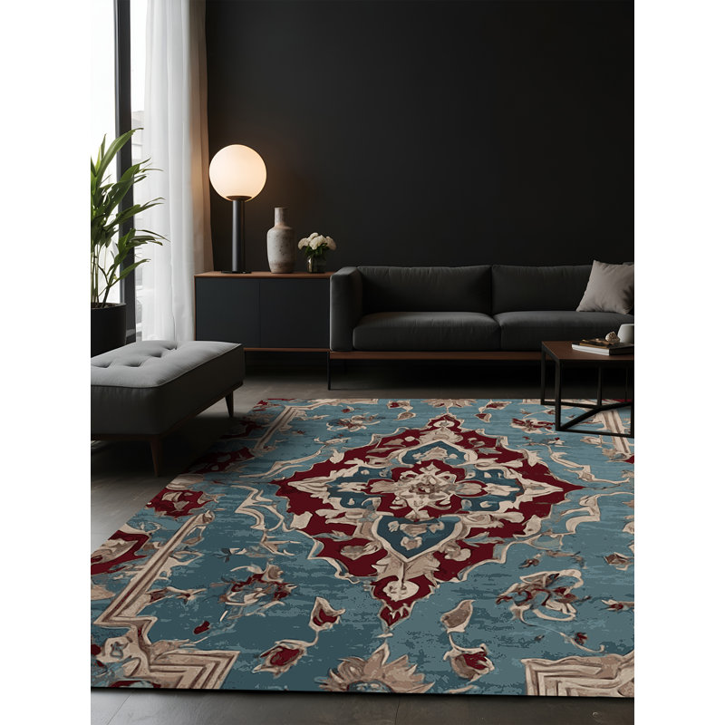 Tapis gris soyeux et moelleux, Rectangle 4 pi x 6 pi
