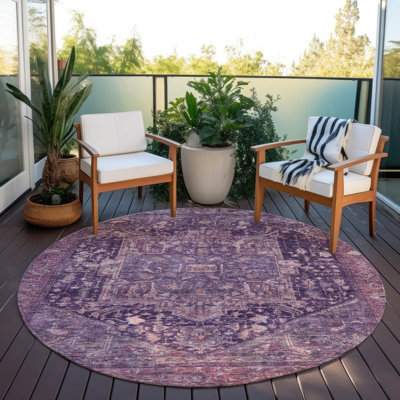 Clarina Purple Washable Indoor-Outdoor Rug - 