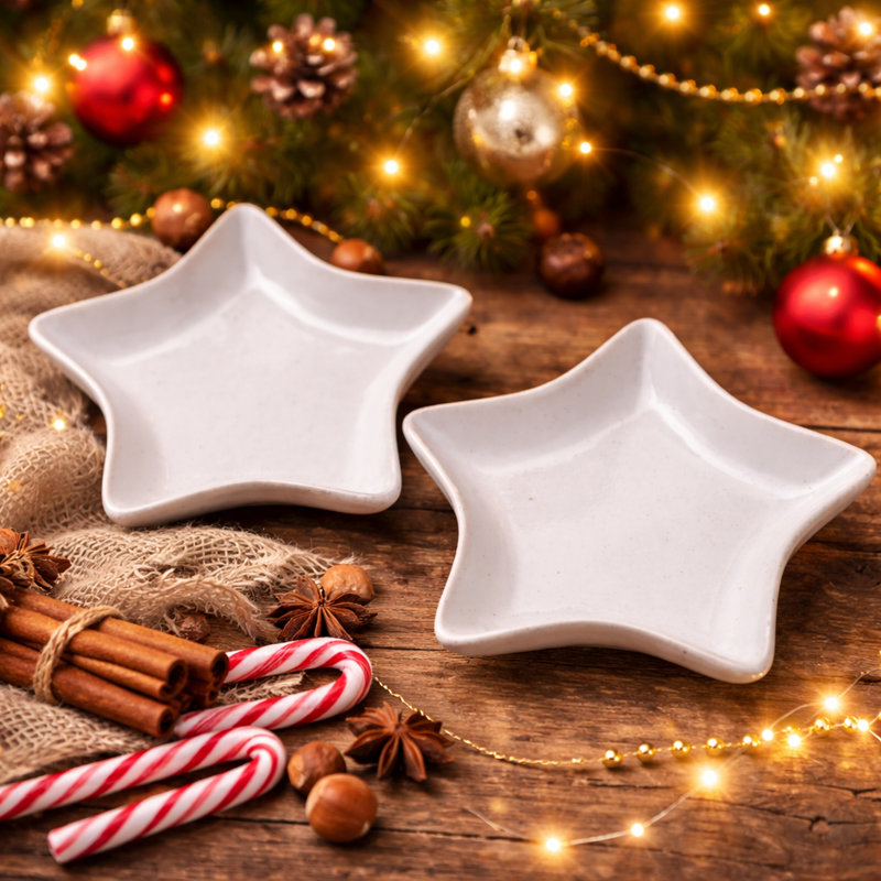Set of 2 Star Shaped Plates Small