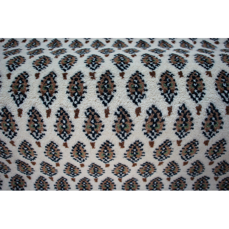 Indo Hand Woven Cotton and Wool Oriental Area Rug