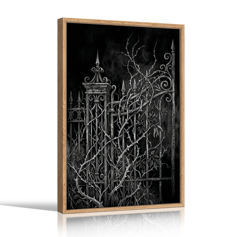 Ensemble de 1 tableau sur toile à motif de vigne gothique, 48"H x 36"W, Natural