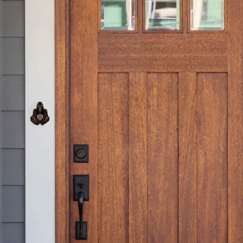 Tree Frog Push Button Doorbell, Oiled Bronze
