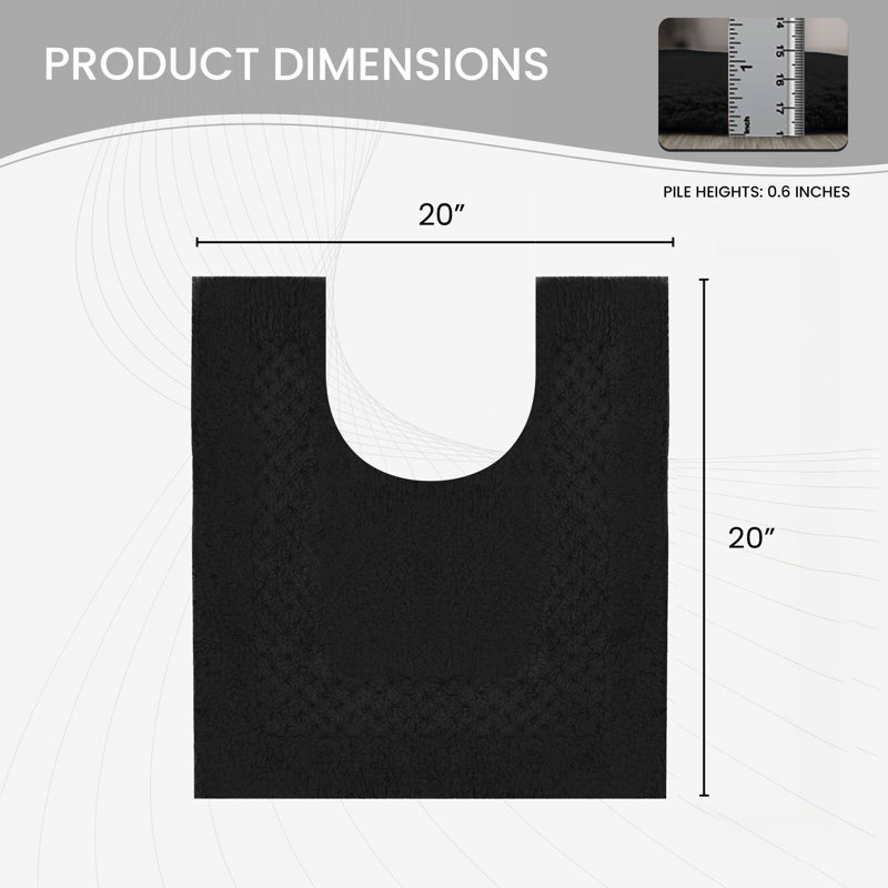 Classy Absorbent Cotton Soft Contour Rug, Black