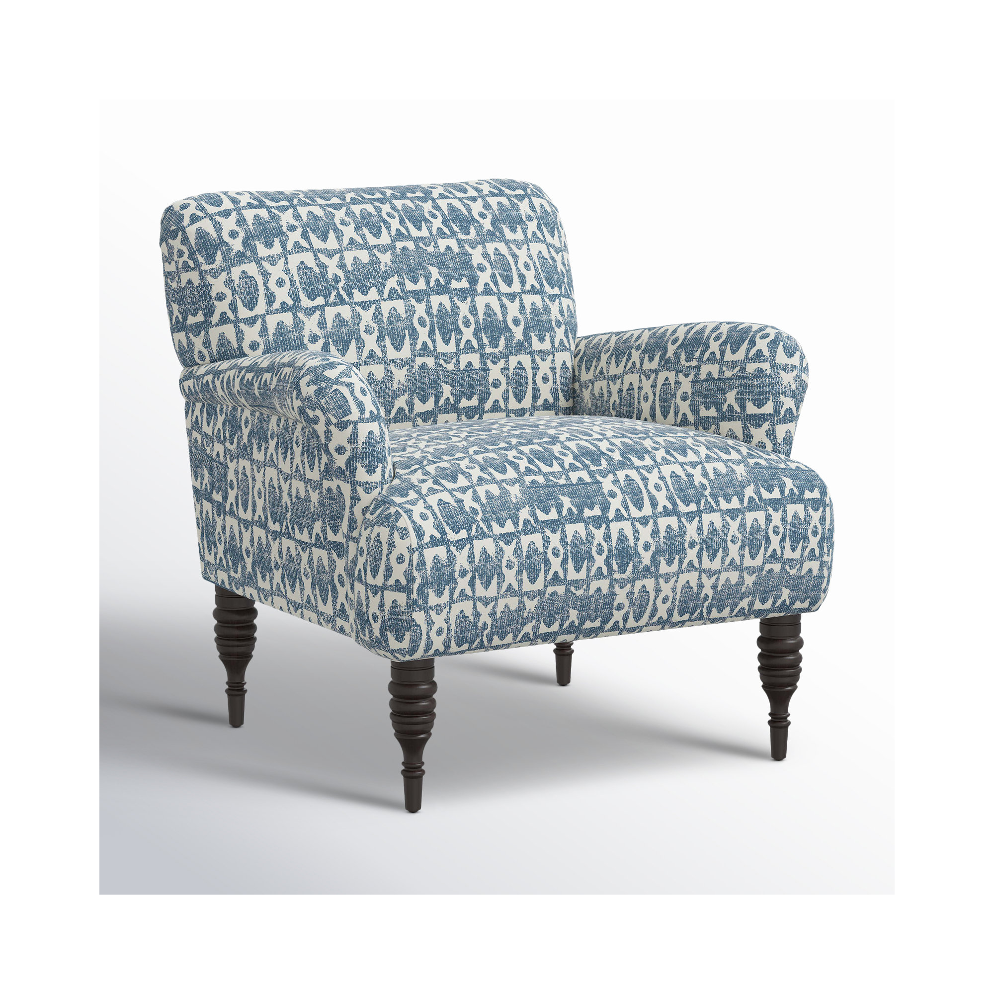 Allura Upholstered Armchair, Texture Block Blue