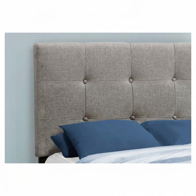Lit plateforme en tissu d'ameublement, gris, Simple