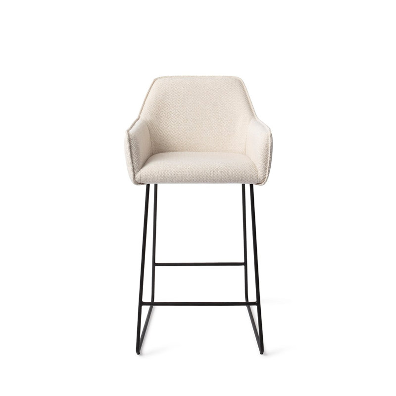 Kushi Skyfall Bar Stool - Slide Black (H), Cream, 65cm
