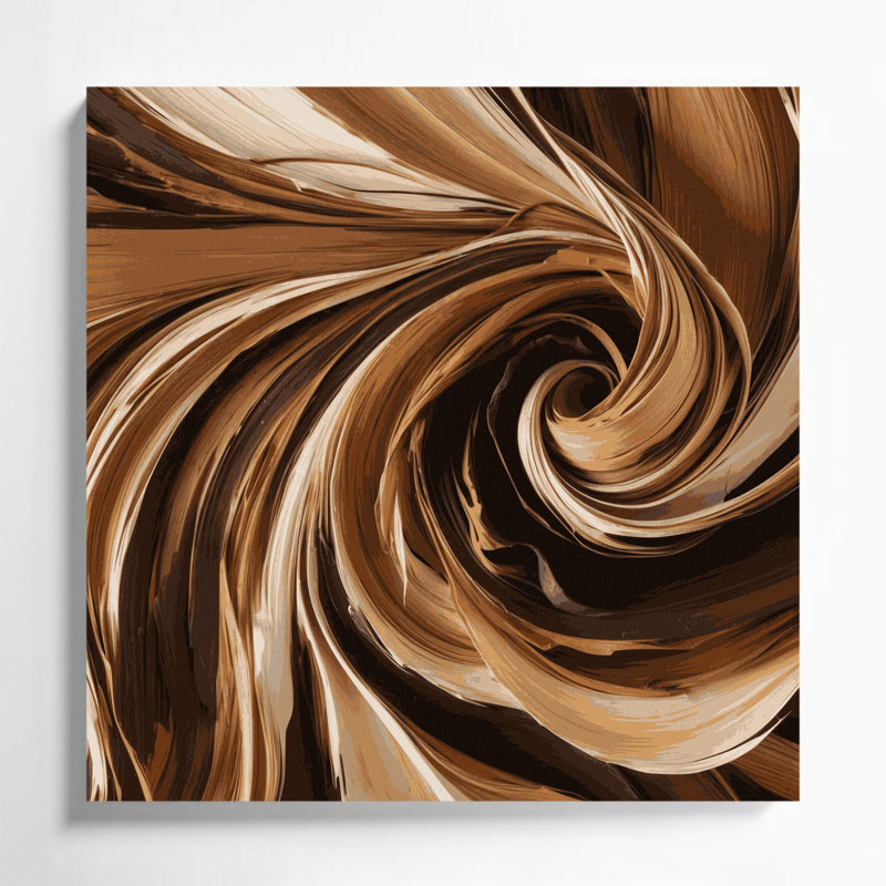 «Lyrical Abstraction 22», art mural sur toile brune, H 12 po x l 12 po