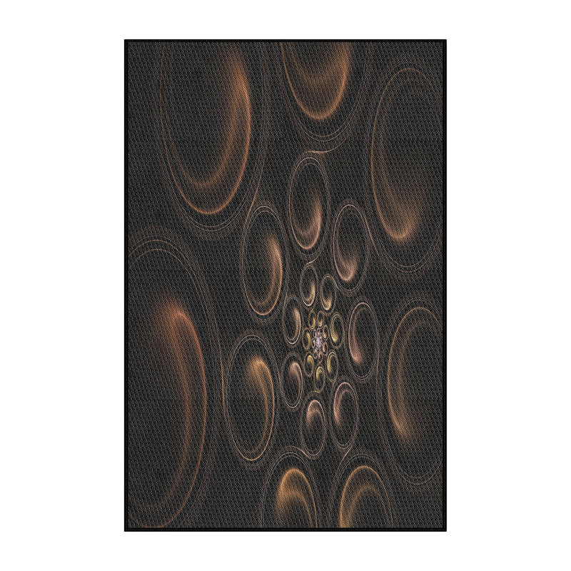 Tapis brun/noir tissé à la machine, Rectangle 8 pi x 10 pi