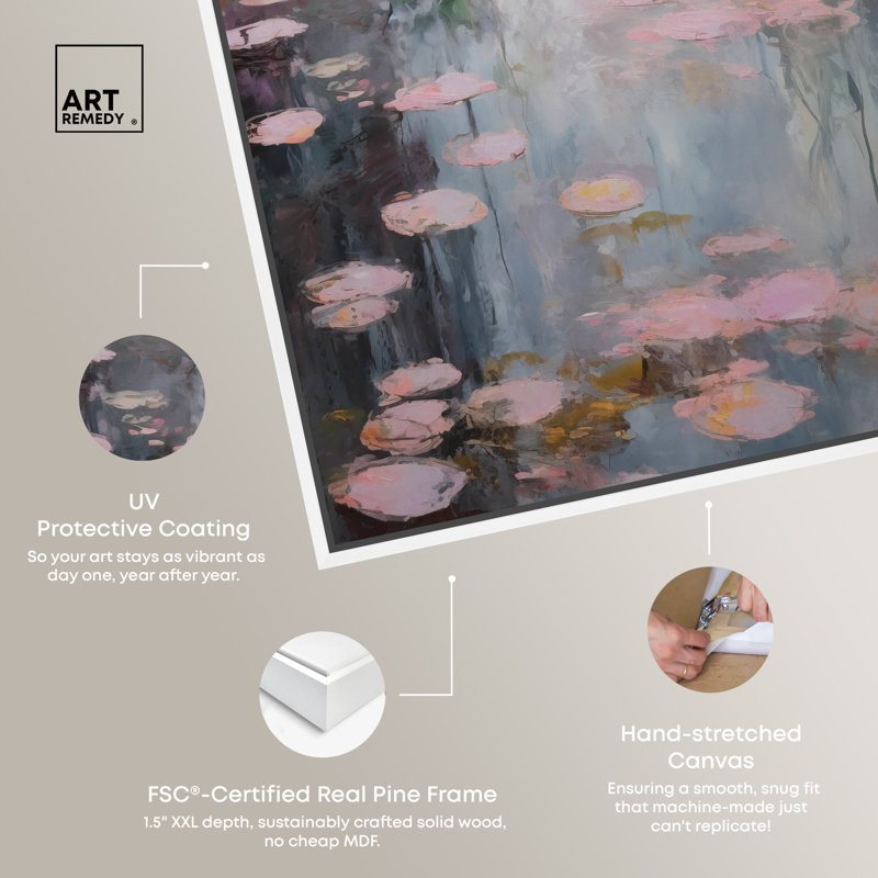 Vincent Van Gogh Inspired Pink Lilypads Canvas Print
