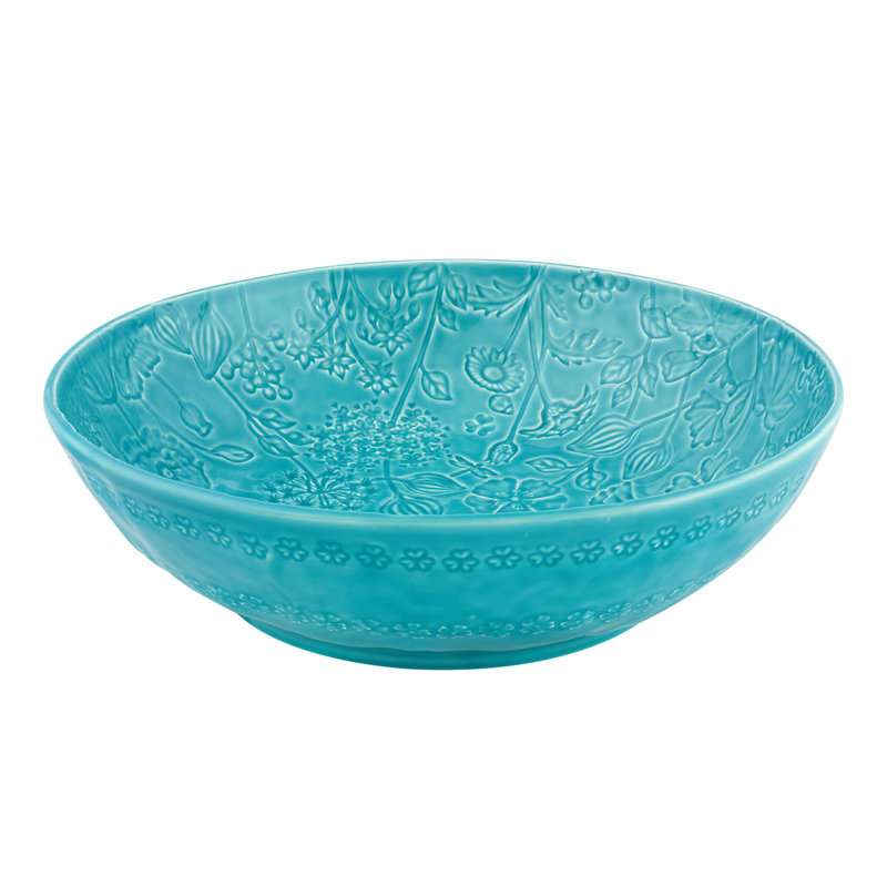 Bordallo Pinheiro Flora Salad Bowl, Blue