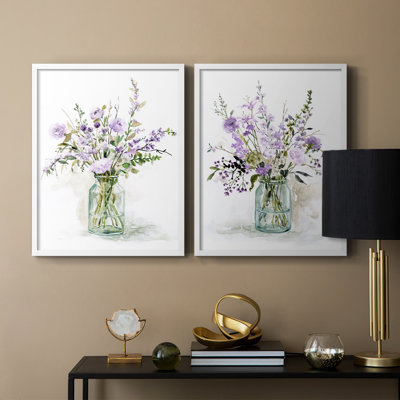 «Purple Passion I», reproduction encadrée de qualité supérieure - prête à être accrochée - aucun clou requis - aucun clou requis