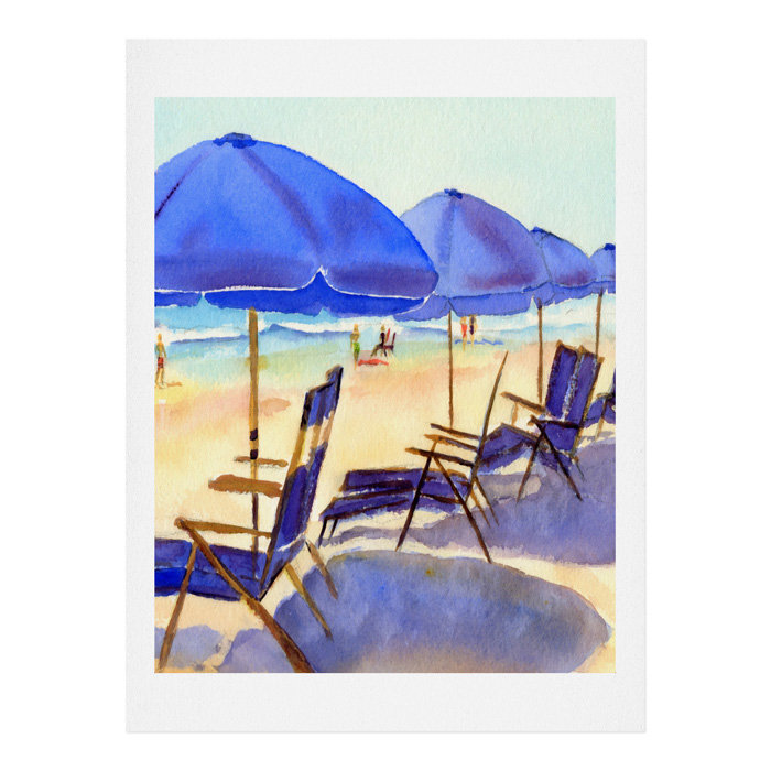 « beach chaises », reproduction d’art, H 10 po x l 8 po
