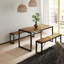 Ezzah Dining Set, Dining Table with Benches-680411278-746919456-746919459