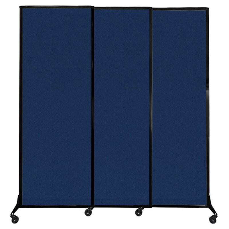 Cloison coulissante à 3 panneaux QuickWall, H 88 po x l 84 po, Bleu marine
