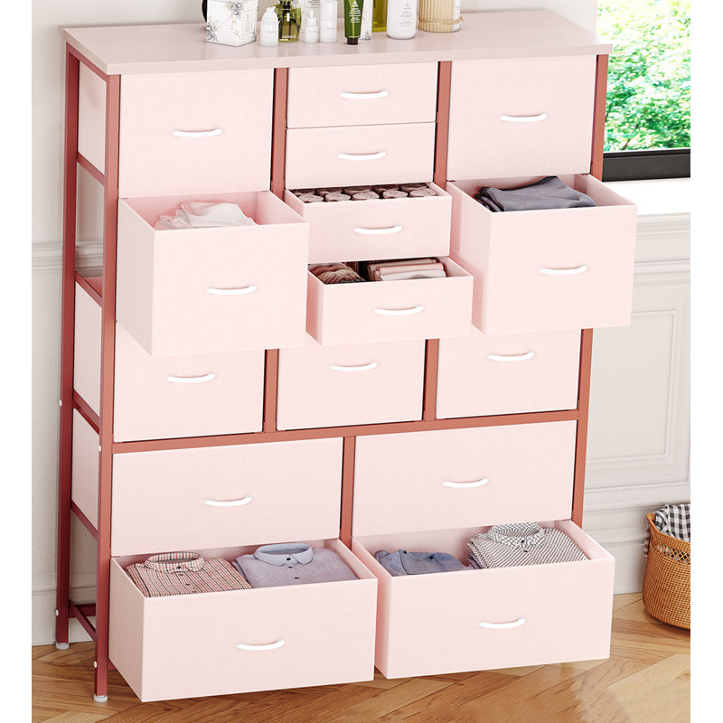Alixx 15 Drawer Storage Drawer, Pink