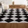 Utgard Classic Geometric Diamond Pattern White/Charcoal Rug