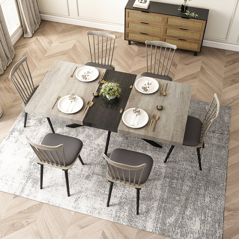 Table rectangulaire en gris Birdsall, Chêne gris