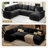 114" Modular Sectional Sofa, Corduroy L Shaped Modular Sofa, Sectional Couches For Living Room, Bedroom And Apartment-547883632