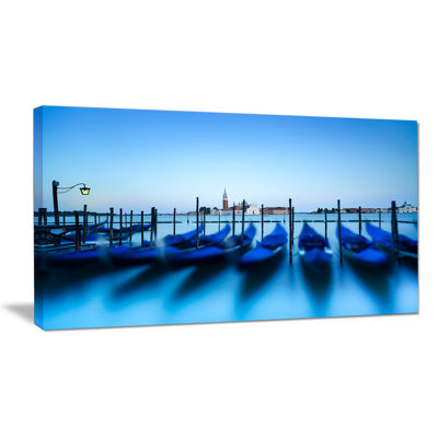 " Venice Gondolas At Blue Sunset "