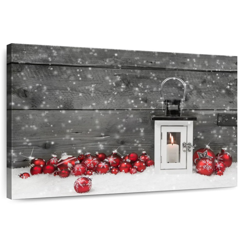 Boules de Noël rouge vif, H 20 po x l 30 po