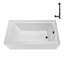 Baignoire en alcôve droite en acrylique blanc brillant avec drain extérieur Streamline 60 po x 30 po Streamline-101699092