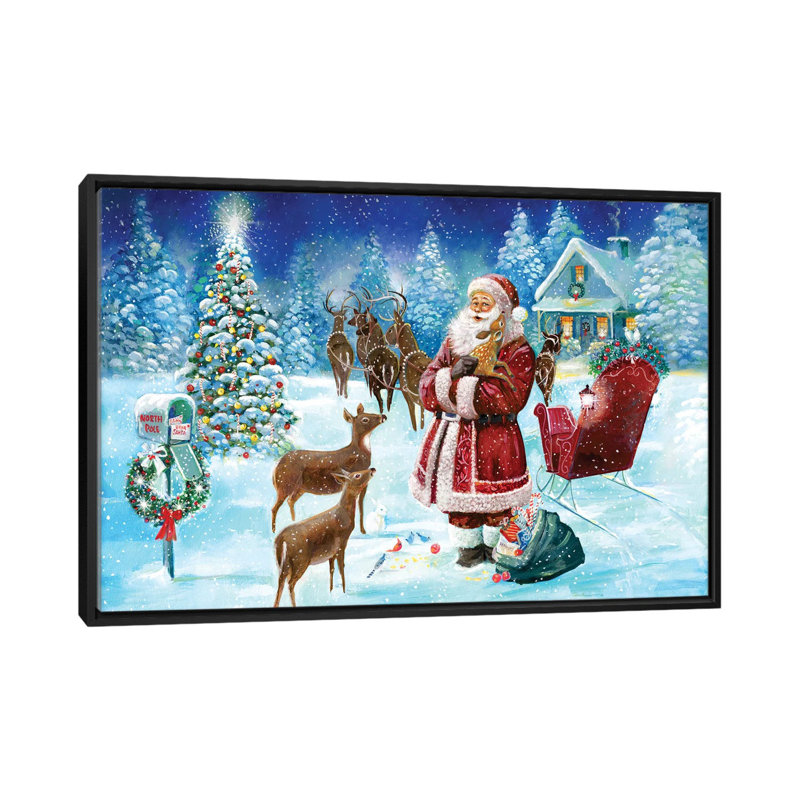 «North Pole» par Ruane Manning - reproduction d'art, Aucun mat, H 32 po x l 48 po x P 1,5 po, Toile avec cadre noir