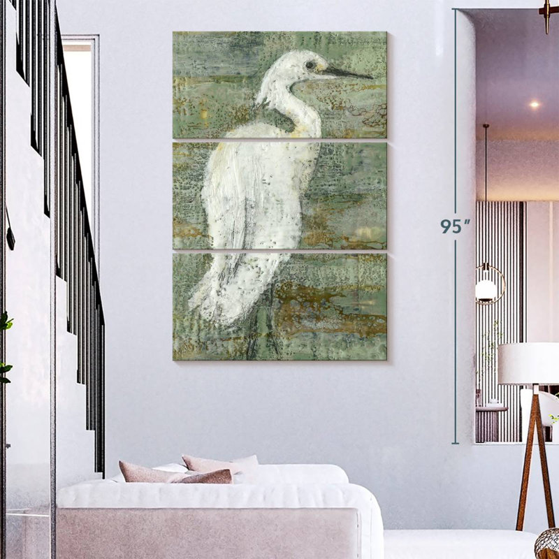 Brampt Textured Heron I, 74" H x 48" W