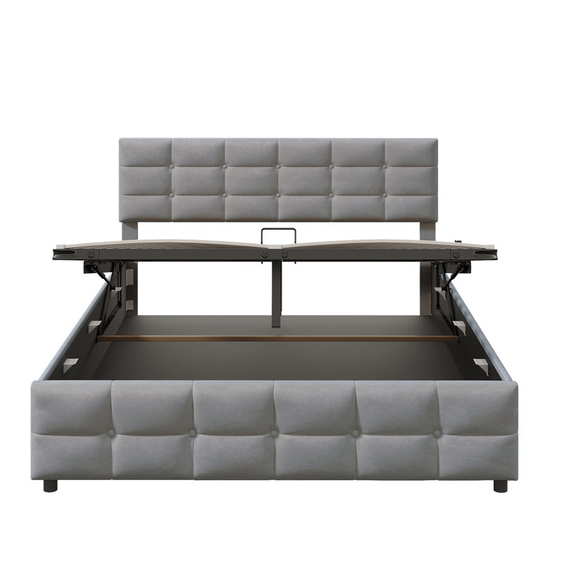Bohdana Upholstered Bed, Grey