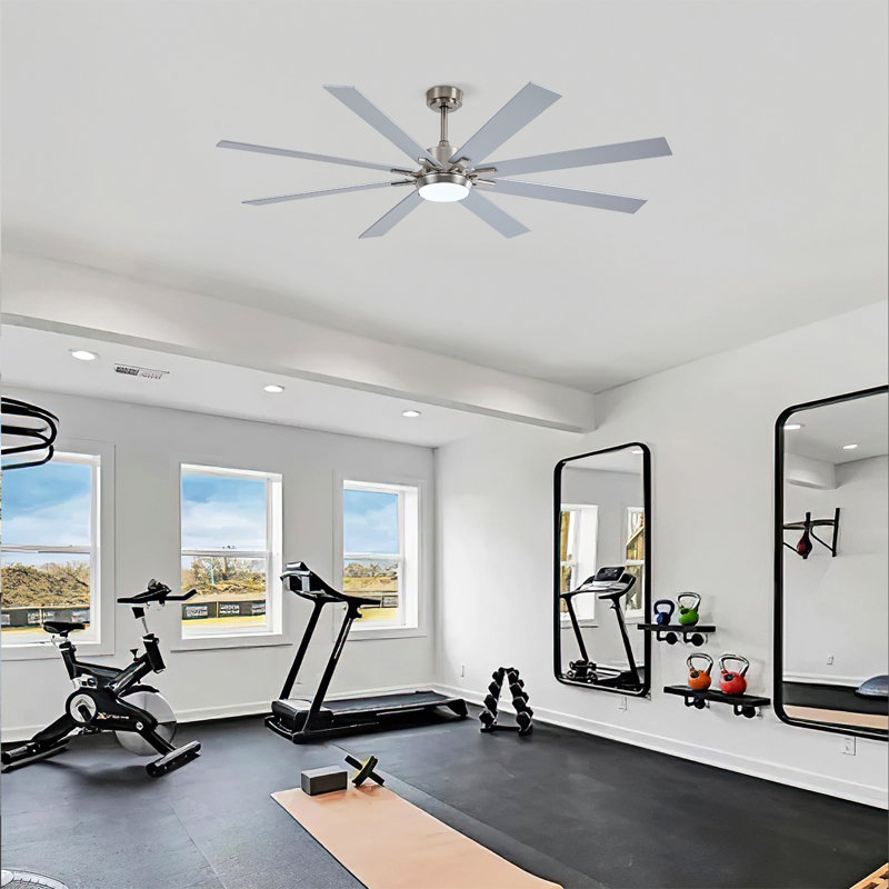 72"Matte White Ceiling Fan  , 180 RPM, 72" Wide, White